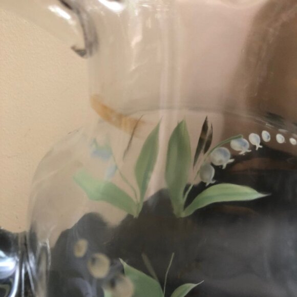 Antique Ruffled Edge Hand Painted Pitche - Picture 3 of 8